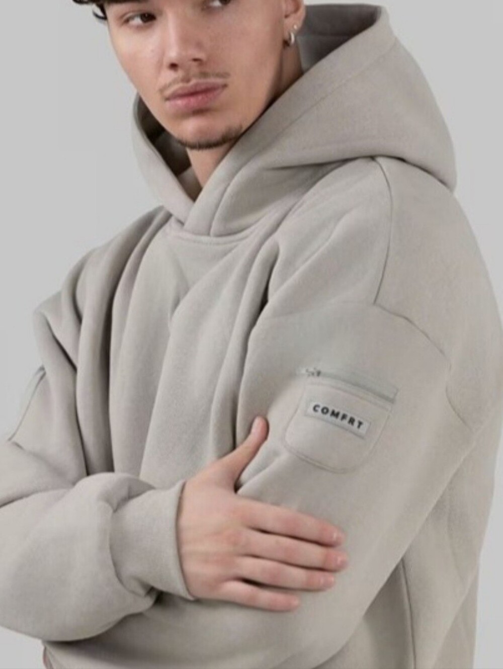 Comfrt Essentials Hoodie & Sweatpants Bundle - Stone - Large